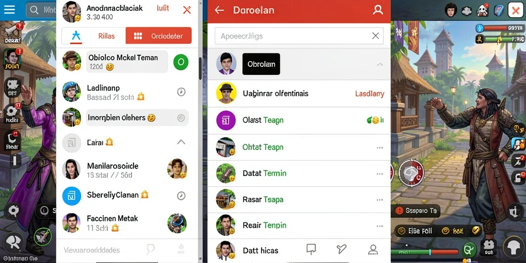 Fitur sosial untuk bermain bersama teman secara online.